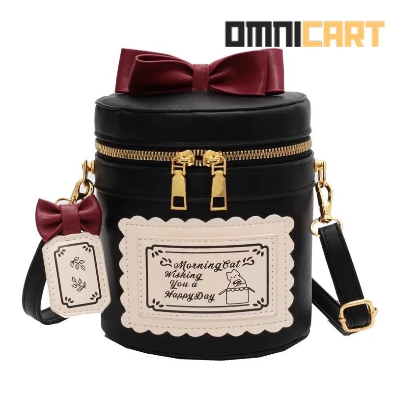 Kawaii Lolita Bowknot Bucket Shoulder Bag - OmniCart