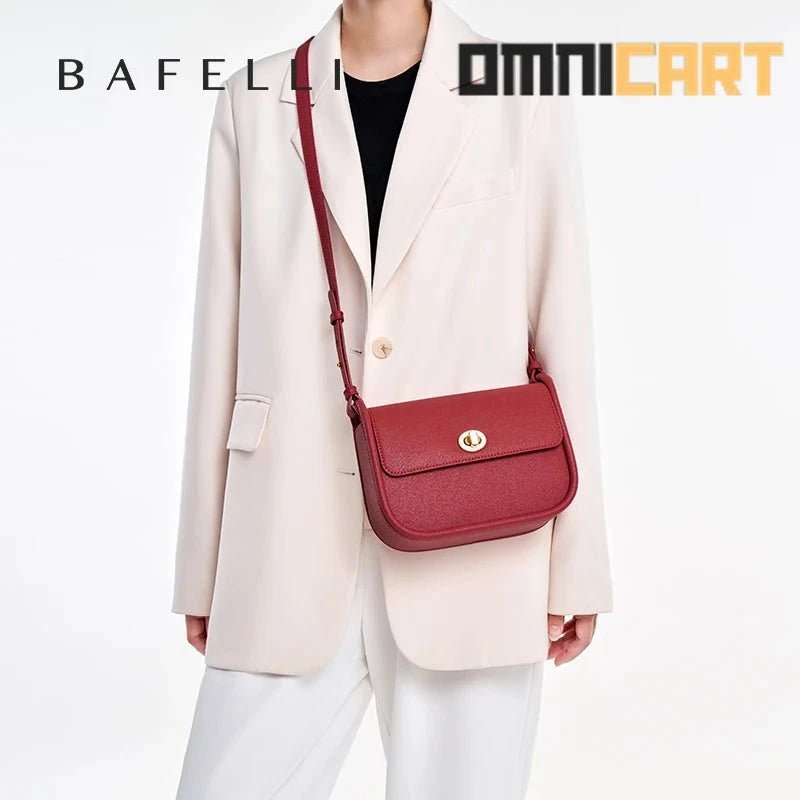 BAFELLI 2024 Women's Trendy Leather Saddle Bag - OmniCart