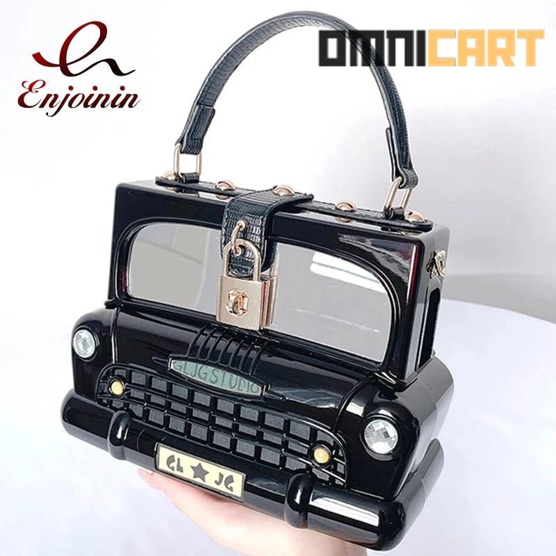 ENJOININ 2024 Black Car Shape Women's Handbag - OmniCart