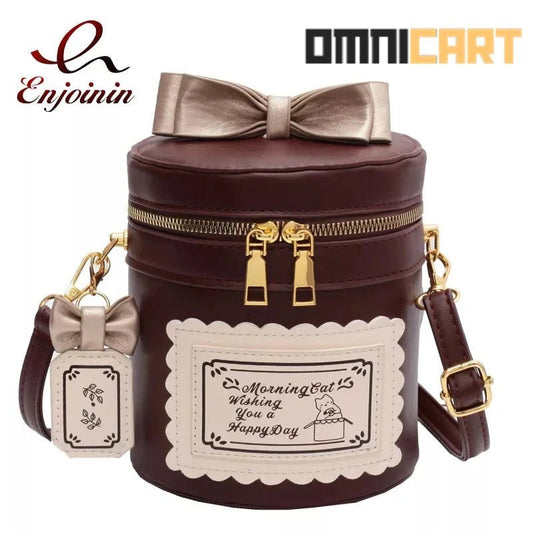 Kawaii Lolita Bowknot Bucket Shoulder Bag - OmniCart