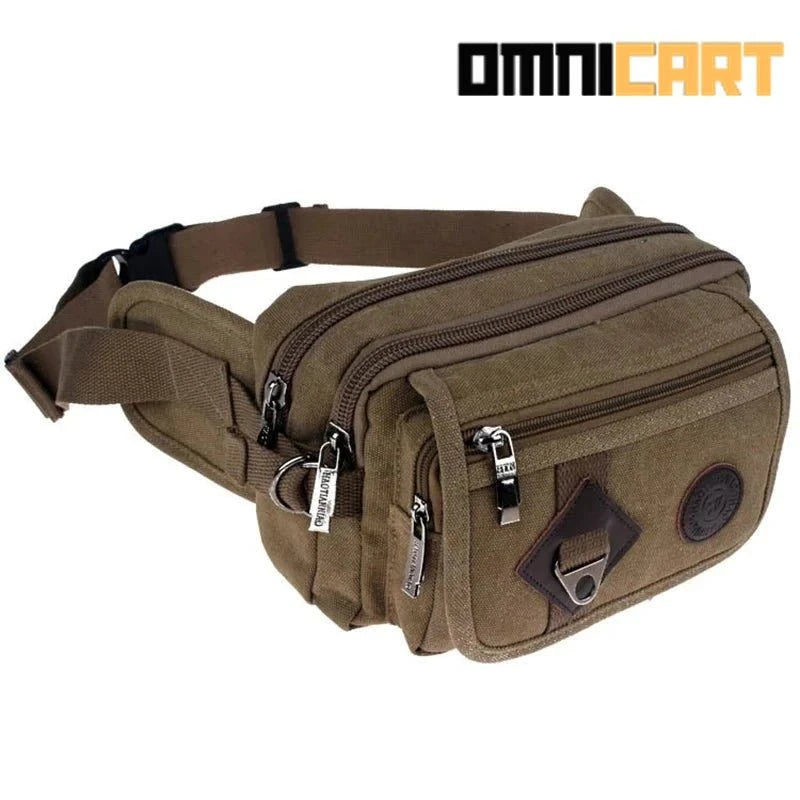 Meiyashidun 2024 High-Quality Casual Canvas Messenger Waist Packs - OmniCart