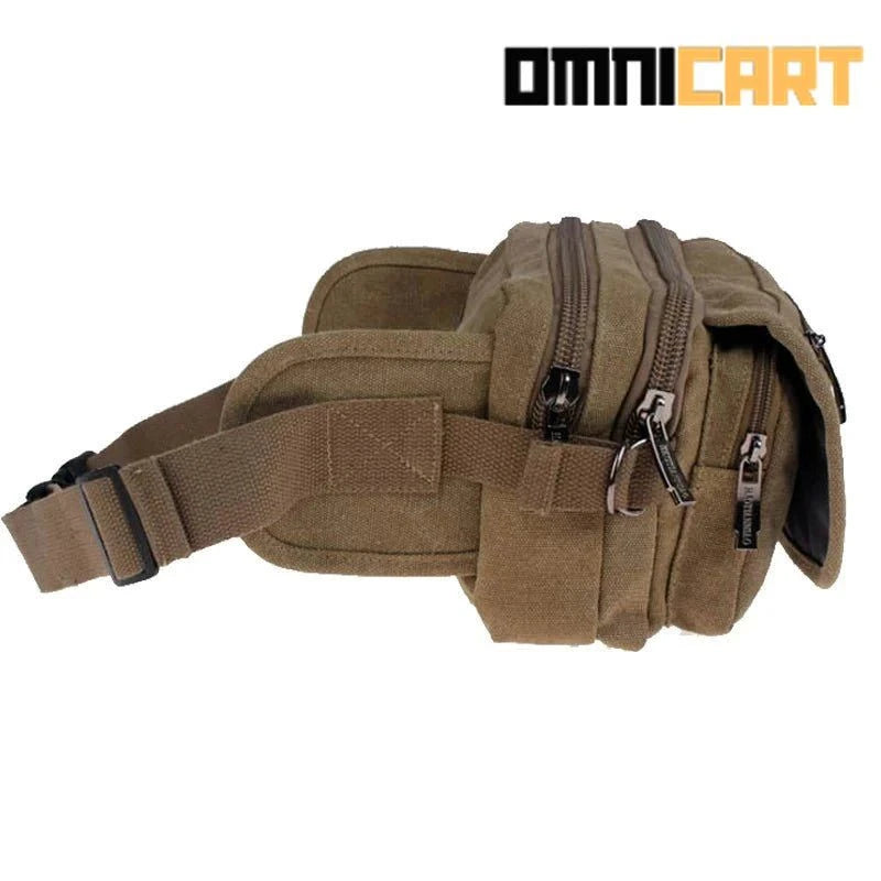 Meiyashidun 2024 High-Quality Casual Canvas Messenger Waist Packs - OmniCart